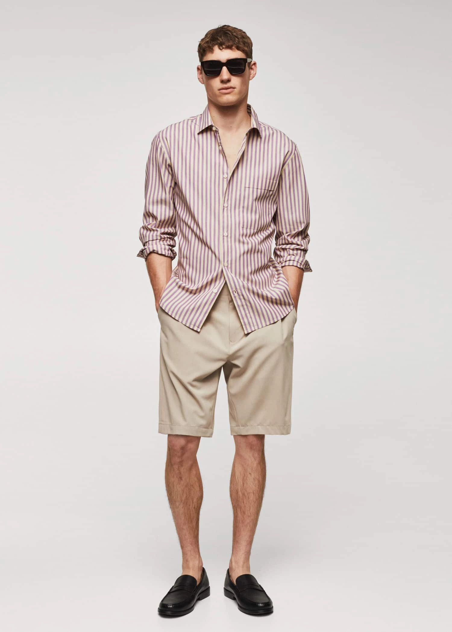 Chemise Rayures Bicolores 100 % Coton 11 Chemise Rayures Bicolores 100 % Coton – Image 9