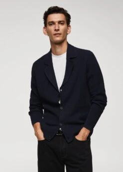 Cardigan Maille Fine Côtelée