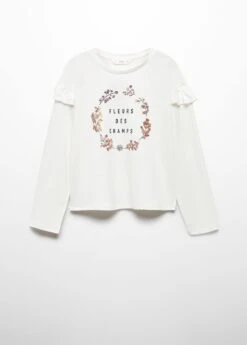 T-shirt Imprimé à Volants