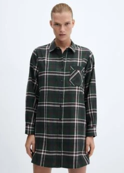 Chemise De Nuit Coton Carreaux