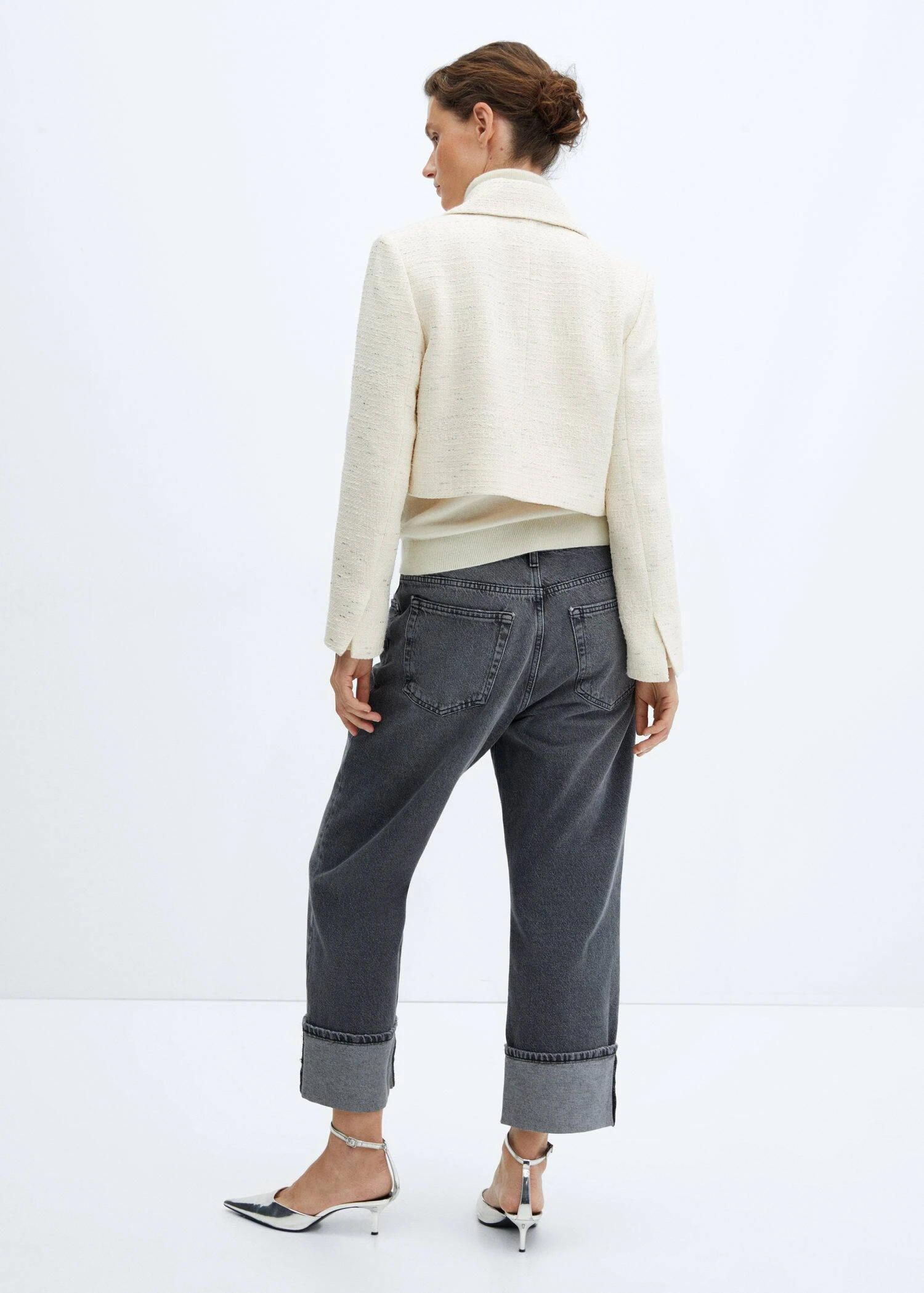 Veste Crop Tweed Poches 5 Veste Crop Tweed Poches – Image 3