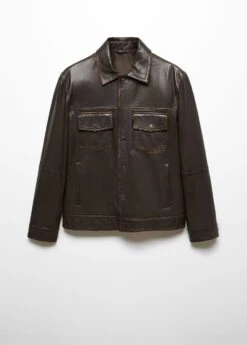 Veste Cuir Effet Usé -Vêtements Pascher 57095947 30 B