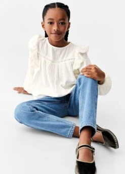 Blouse à Plumetis Volantée