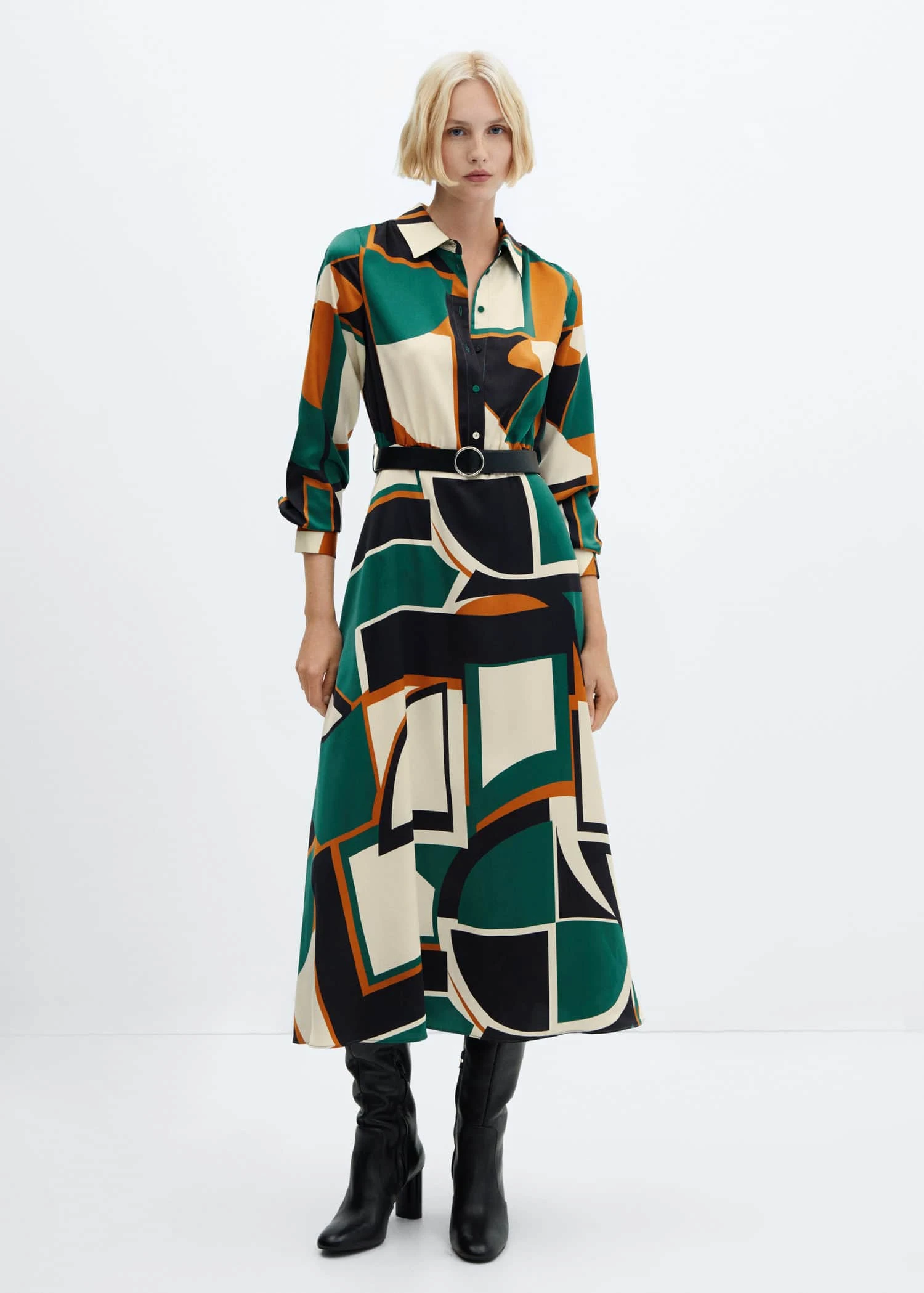 Robe Chemise Géométrique 4 Robe Chemise Géométrique – Image 2