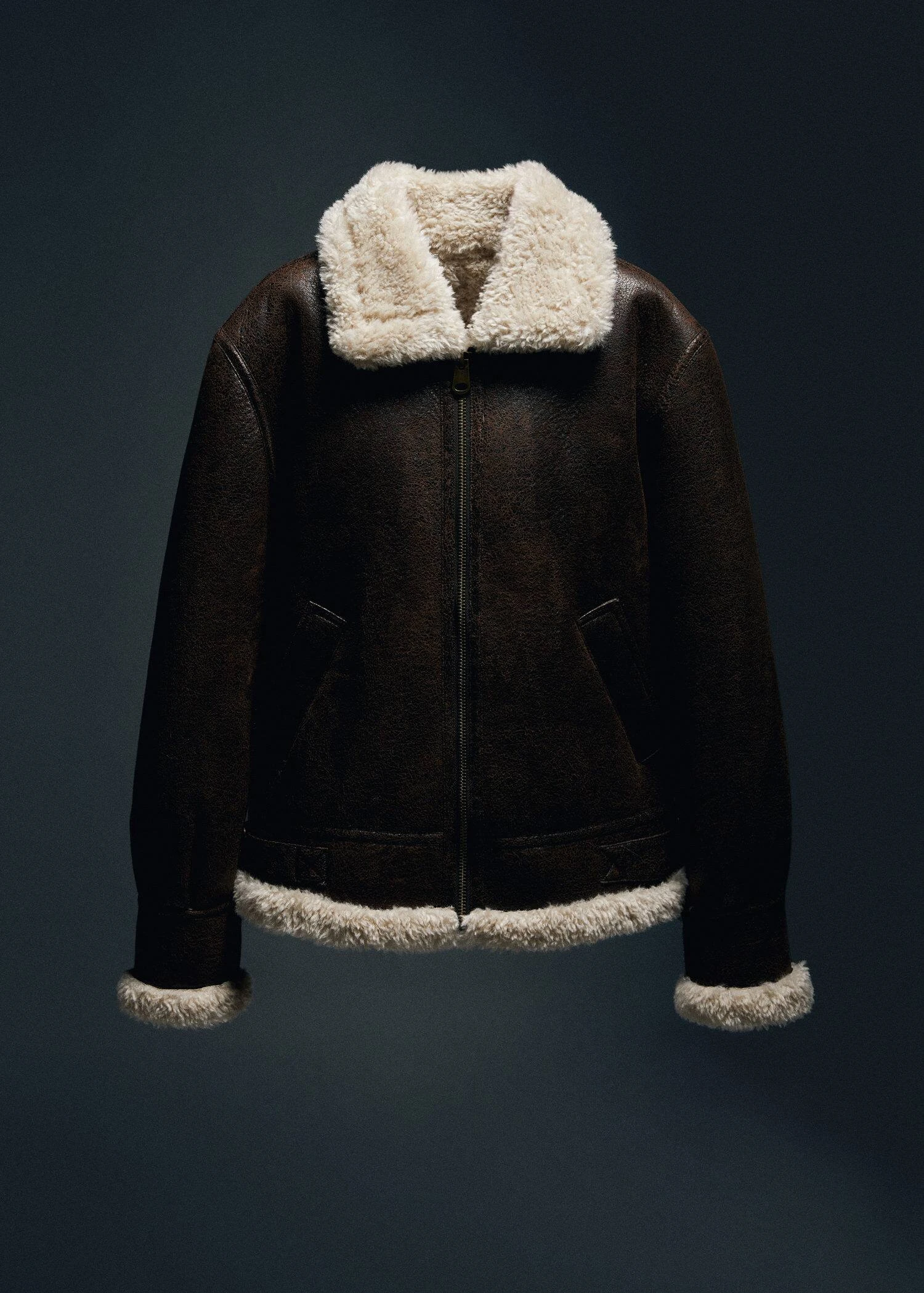 Veste Imitation Mouton Retourné Effet Vintage 10 Veste Imitation Mouton Retourné Effet Vintage – Image 8