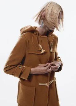 Duffle-coat En Laine à Capuche