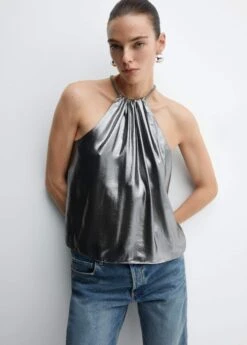 Top Halter Métallisé